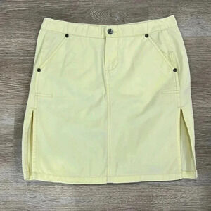 Rusty Vintage 90s Yellow Mini Skirt | Western Style, Side Slits,‎ Cotton Size 7
